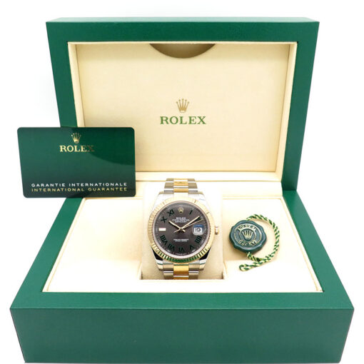 Alternative view of Rolex 126333 Datejust 41 18K/SS with Slate Roman Dial on Oyster