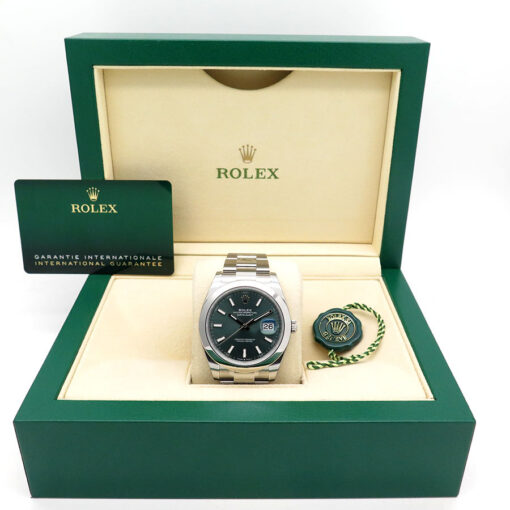 Alternative view of Rolex 126300 Datejust 41 with Mint Green Dial on Oyster