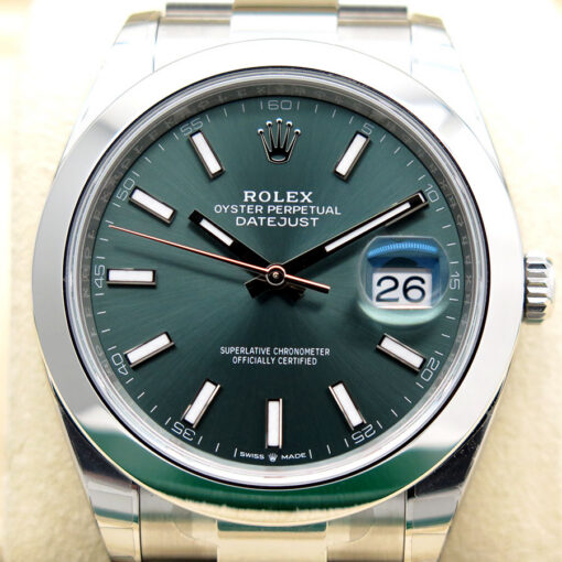 Rolex 126300 Datejust 41 with Mint Green Dial on Oyster - Image 3
