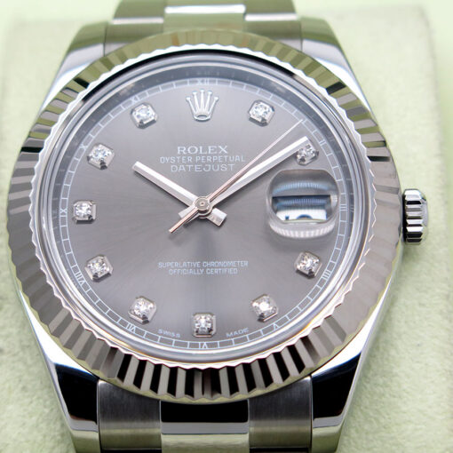 Rolex 116334 Datejust II with Dark Rhodium Diamond Dial on Oyster - Image 3