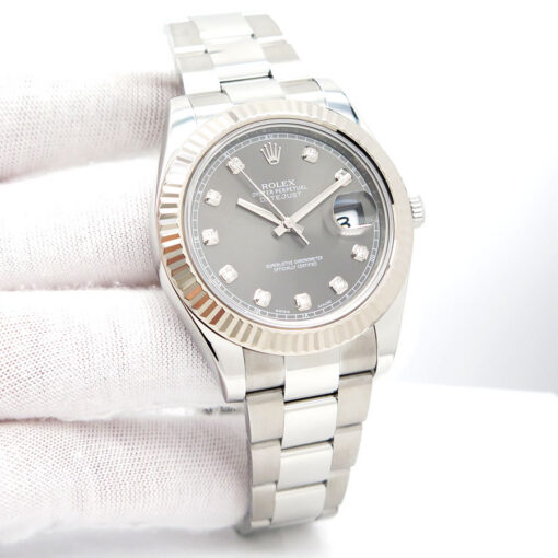 Rolex 116334 Datejust II with Dark Rhodium Diamond Dial on Oyster