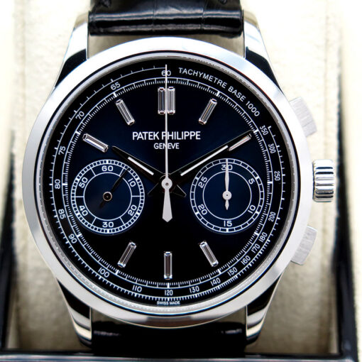 Patek Philippe 5170P Platinum Chronograph with Blue Diamond Baguette Dial - Image 3