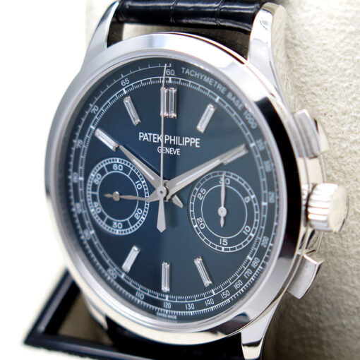 Patek Philippe 5170P Platinum Chronograph with Blue Diamond Baguette Dial - Image 4