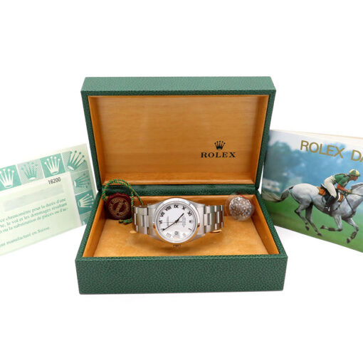 Alternative view of Rolex 16200 Datejust with White Roman Dial on Oyster