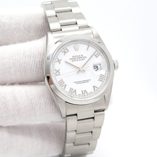 Rolex 16200 Datejust with White Roman Dial on Oyster