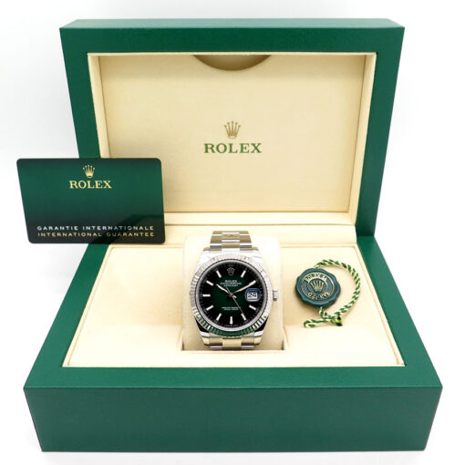 Alternative view of Rolex 126334 Datejust 41 with Green Ombre Dial on Oyster (New Model)