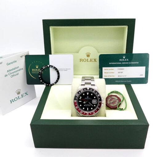 Alternative view of Rolex 16710 GMT Master II with Red & Black Bezel