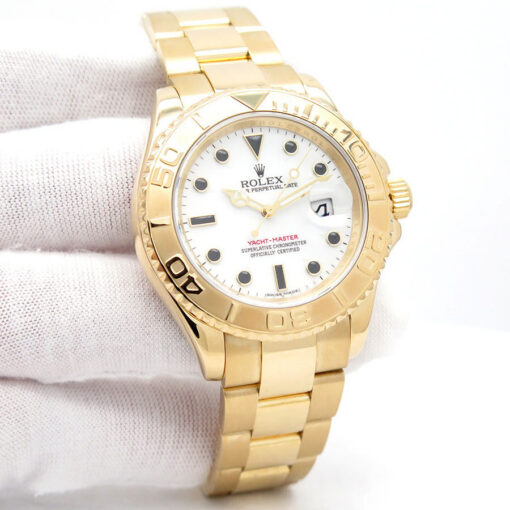 Rolex 16628 Yachtmaster 18K Yellow Gold with White Dial