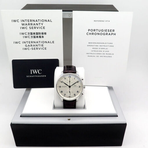 Alternative view of IWC IW371446 Portugieser Chronograph Automatic with Silver Dial