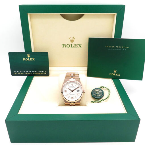 Alternative view of Rolex 127335 Land-Dweller 18K Rose Gold with White Dial