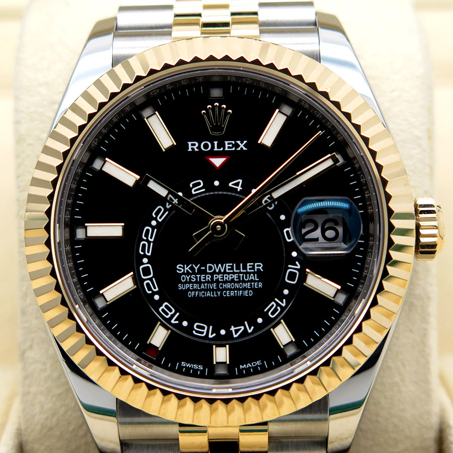 Rolex 326933 Skydweller 18K/SS with Black Dial on Jubilee - Image 3