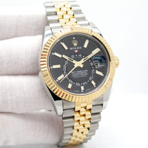 Rolex 326933 Skydweller 18K/SS with Black Dial on Jubilee