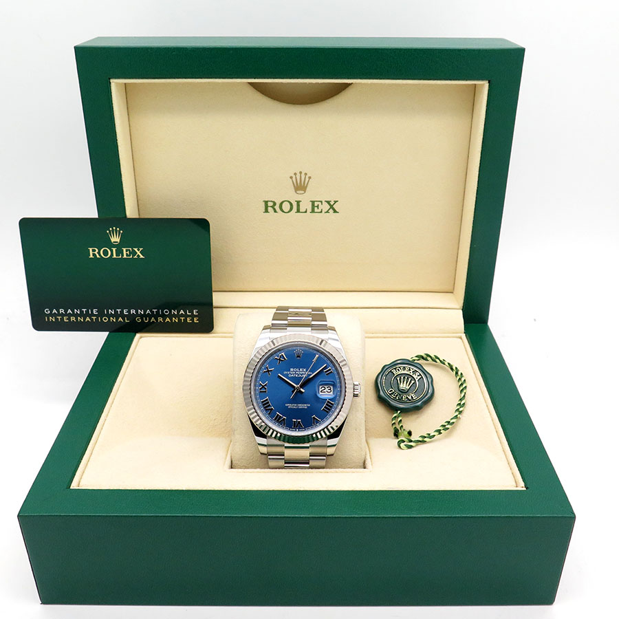 Rolex 126334 Datejust 41 with Azzurro Blue Roman Dial on Oyster - Image 2