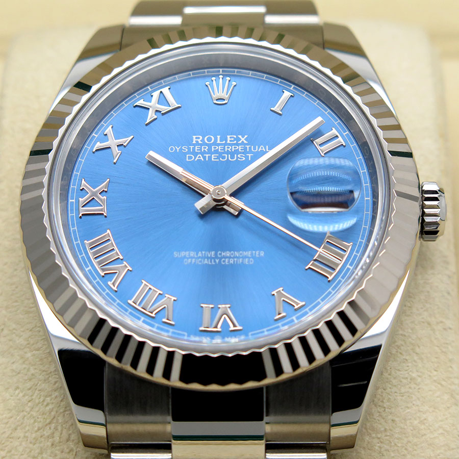 Rolex 126334 Datejust 41 with Azzurro Blue Roman Dial on Oyster - Image 3