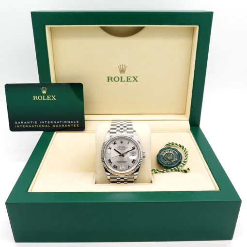 Alternative view of Rolex 126234 Datejust with Silver Roman Diamond VI, IX Dial on Jubilee