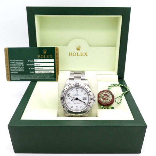 Alternative view of Rolex 16570 Explorer II with White Dial and 3186 Movement