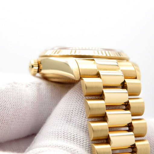 Rolex CPO 18038 Day Date 18K Yellow Gold with Blue Stick Dial - Image 8