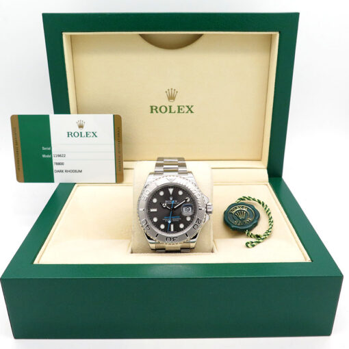 Alternative view of Rolex 116622 Yachtmaster with Dark Rhodium Dial