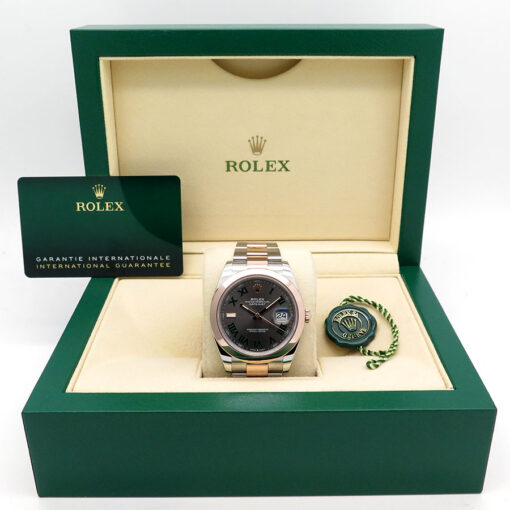 Alternative view of Rolex 126301 Datejust 41 18K/SS with Slate Roman Dial on Oyster