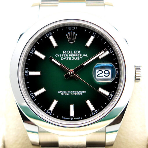 Rolex 126300 Datejust 41 with Green Ombre Dial on Oyster (New Model) - Image 3