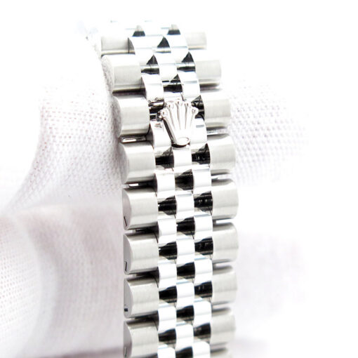 Rolex 278384RBR Datejust with Dark Grey Stick Dial and Diamond Bezel on Jubilee - Image 7