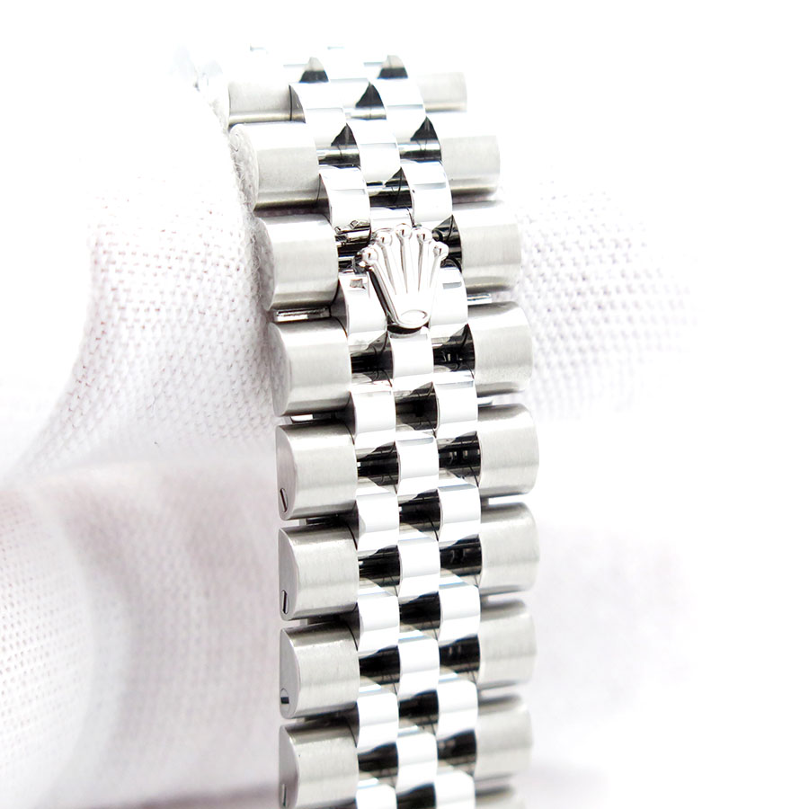 Rolex 278384RBR Datejust with Dark Grey Stick Dial and Diamond Bezel on Jubilee - Image 7