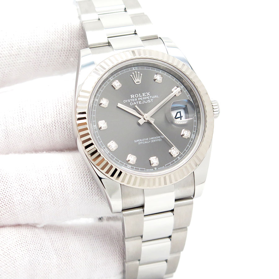 Rolex 126334 Datejust 41 with Slate Diamond Dial on Oyster