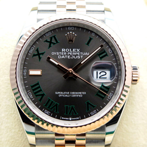 Rolex 126231 Datejust 18K/SS with Slate Roman Dial on Jubilee - Image 3