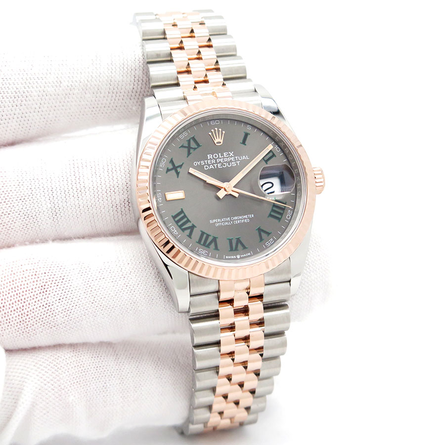 Rolex 126231 Datejust 18K/SS with Slate Roman Dial on Jubilee