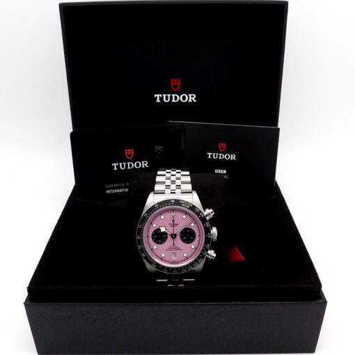 Alternative view of Tudor 79360N Black Bay Chronograph with Pink Dial