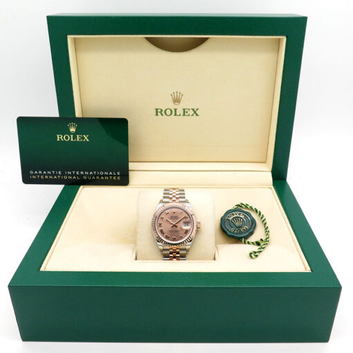 Alternative view of Rolex 279171 Datejust 18K/SS with Rose Roman Dial on Jubilee
