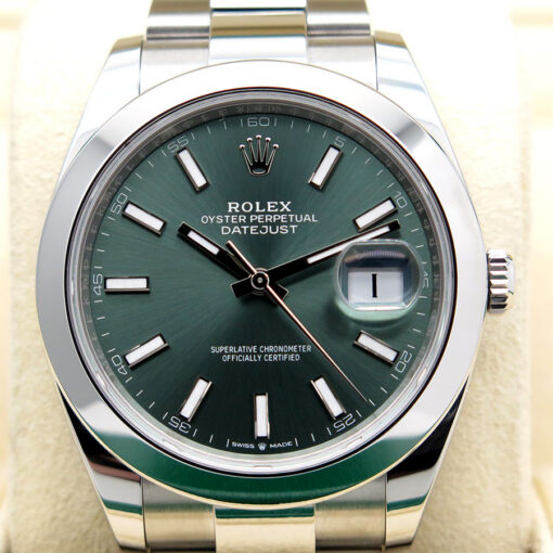 Rolex 126300 Datejust 41 with Mint Green Dial on Oyster - Image 3