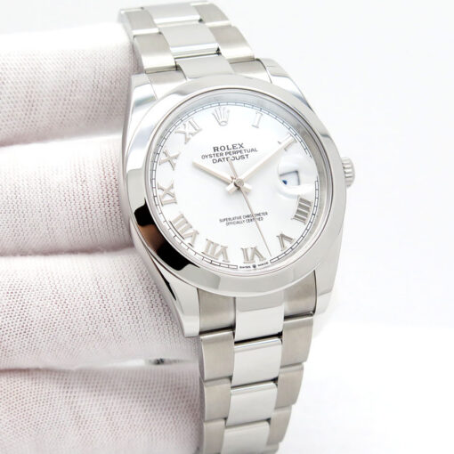 Rolex 126300 Datejust 41 with White Roman Dial on Oyster
