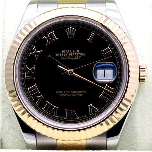 Rolex 116333 Datejust II 18K/SS with Black Roman Dial on Oyster - Image 3