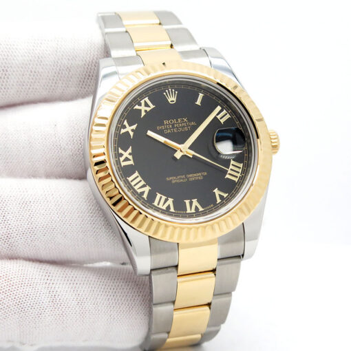 Rolex 116333 Datejust II 18K/SS with Black Roman Dial on Oyster