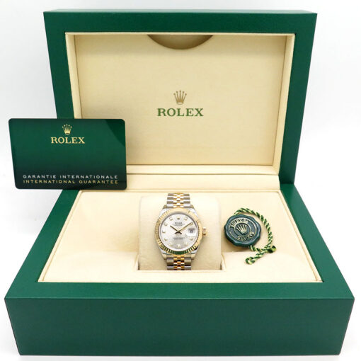 Alternative view of Rolex 279173 Datejust 18K/SS with Silver Diamond Dial on Jubilee