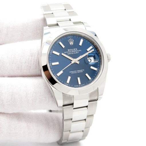 Rolex 126300 Datejust 41 with Blue Stick Dial on Oyster