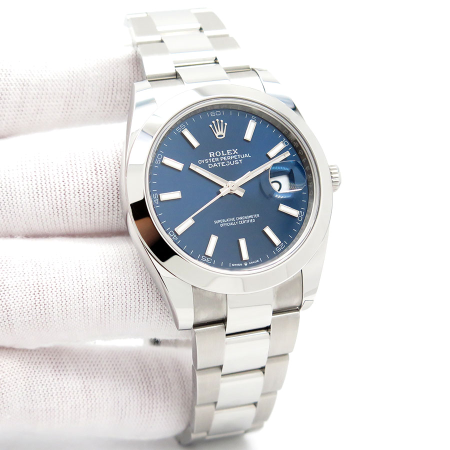Rolex 126300 Datejust 41 with Blue Stick Dial on Oyster