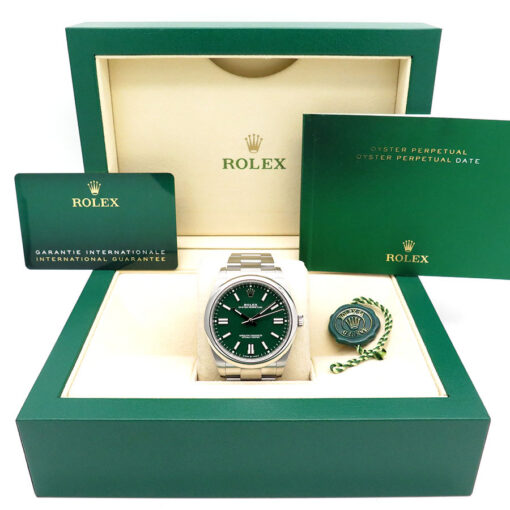 Alternative view of Rolex 124300 Oyster Perpetual 41 with Green Dial (New Old Stock)