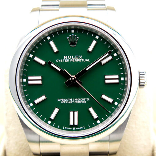 Rolex 124300 Oyster Perpetual 41 with Green Dial (New Old Stock) - Image 3