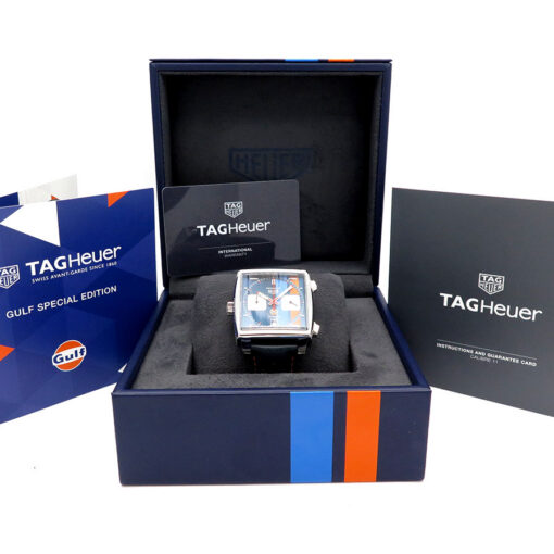 Alternative view of Tag Heuer CAW211R Monaco Caliber 11 “Gulf” Special Edition