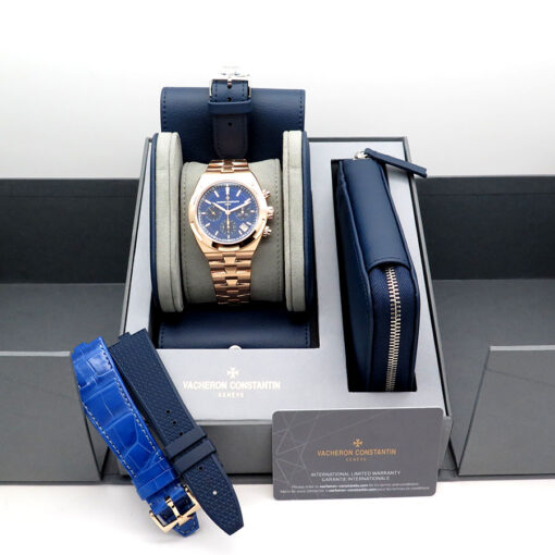 Alternative view of Vacheron Constantin 5520V Overseas 18K Rose Gold Chronograph with Blue Dial
