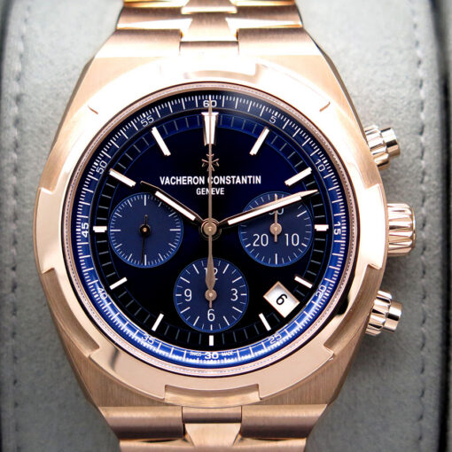 Vacheron Constantin 5520V Overseas 18K Rose Gold Chronograph with Blue Dial - Image 3