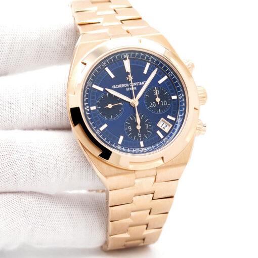 Vacheron Constantin 5520V Overseas 18K Rose Gold Chronograph with Blue Dial