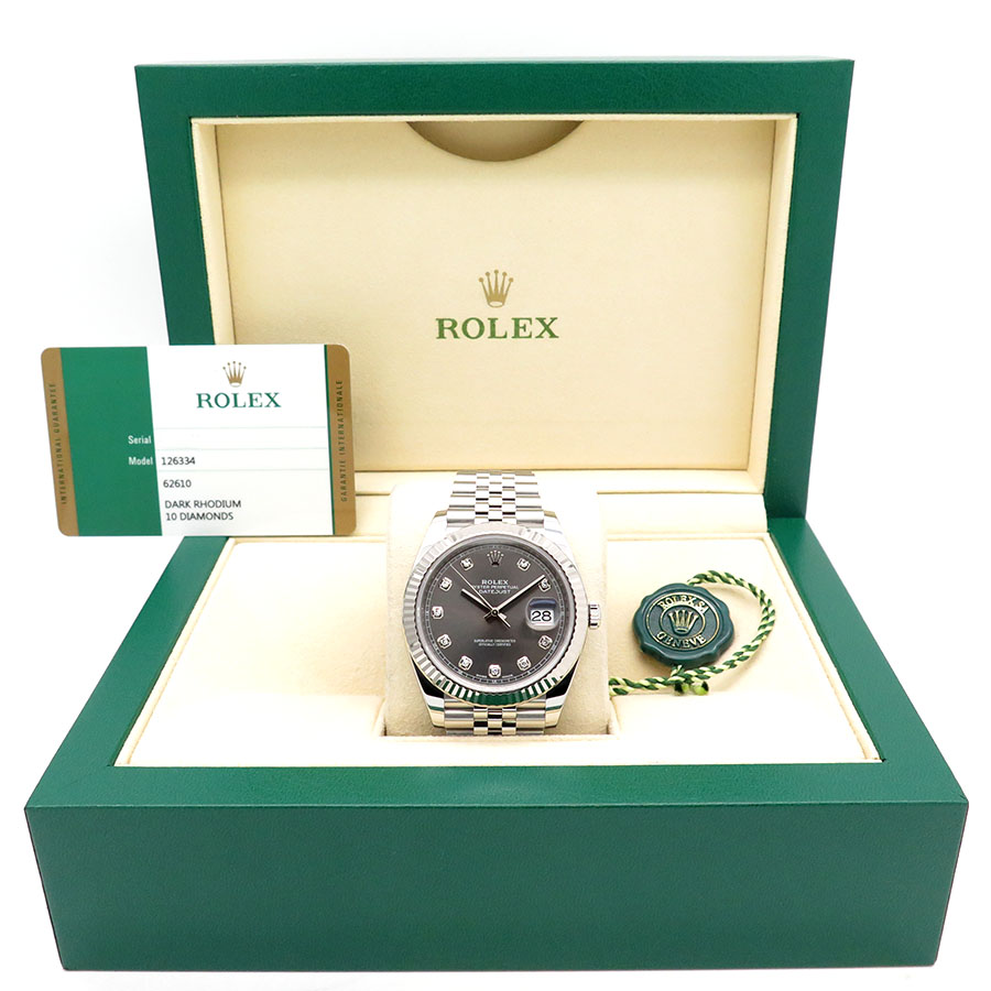 Rolex 126334 Datejust 41 with Dark Rhodium Diamond Dial on Jubilee - Image 2