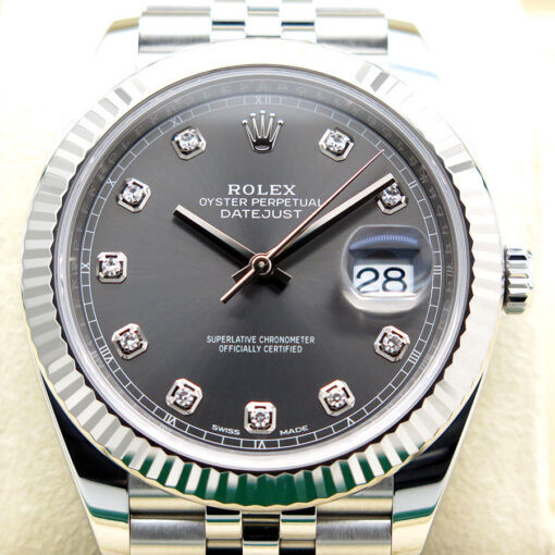 Rolex 126334 Datejust 41 with Dark Rhodium Diamond Dial on Jubilee - Image 3