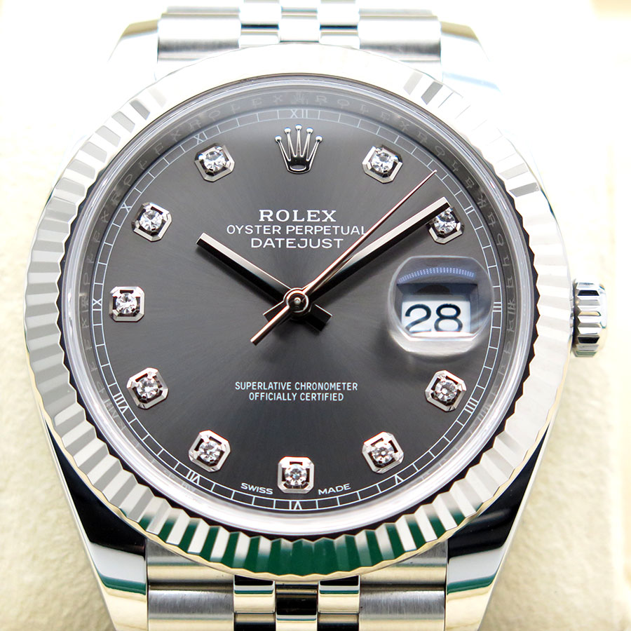 Rolex 126334 Datejust 41 with Dark Rhodium Diamond Dial on Jubilee - Image 3