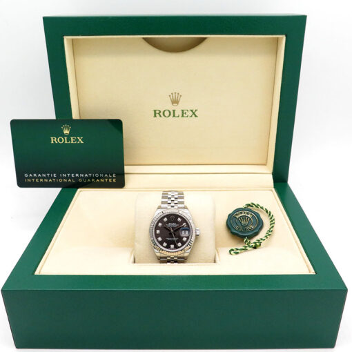 Alternative view of Rolex 279174 Datejust with Dark Grey Diamond Dial on Jubilee