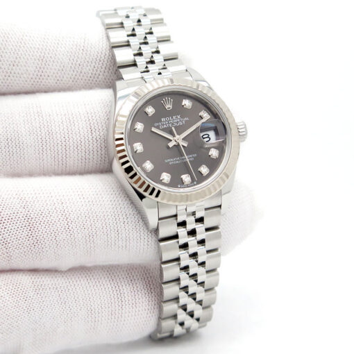 Rolex 279174 Datejust with Dark Grey Diamond Dial on Jubilee