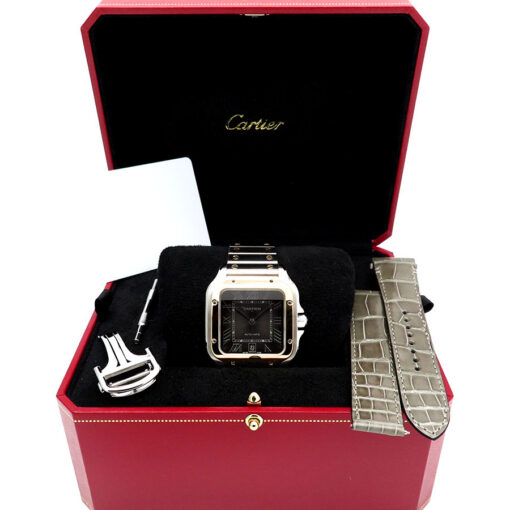 Alternative view of Cartier W2SA0030 Santos de Cartier Large 18K/SS Automatic with Grey Dial